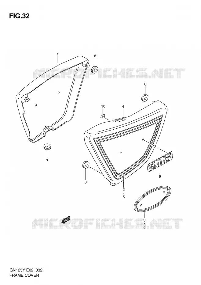 ACHTER KUIP  (MODELE V/W) Suzuki MOTO 125 GN 1999  GN125X(E4)