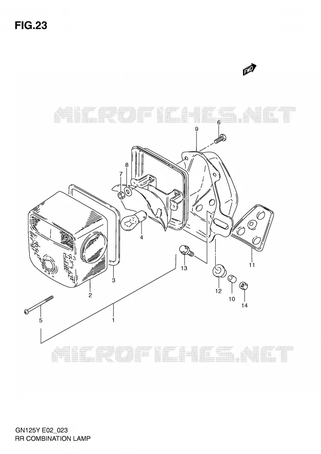 ACHTERLICHT (MODELE V/W/X E1,E71,P9) Suzuki MOTO 125 GN 2000  GN125Y(E4)