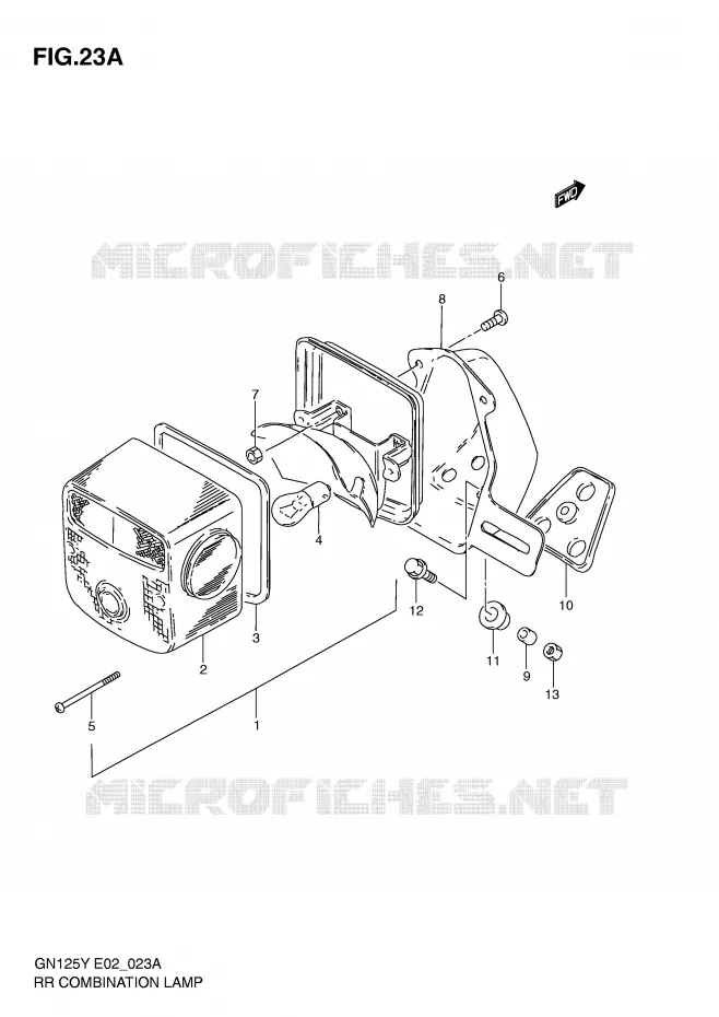 ACHTERLICHT (MODELE V/W/X E2,E4,E21) Suzuki MOTO 125 GN 2000  GN125Y(E4)
