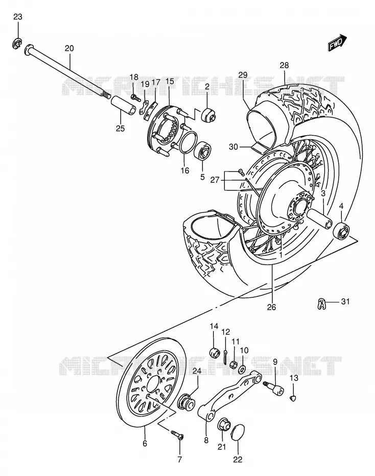 ACHTERWIEL Suzuki MOTO 1400 INTRUDER 1997  VS1400GLPV(E2)