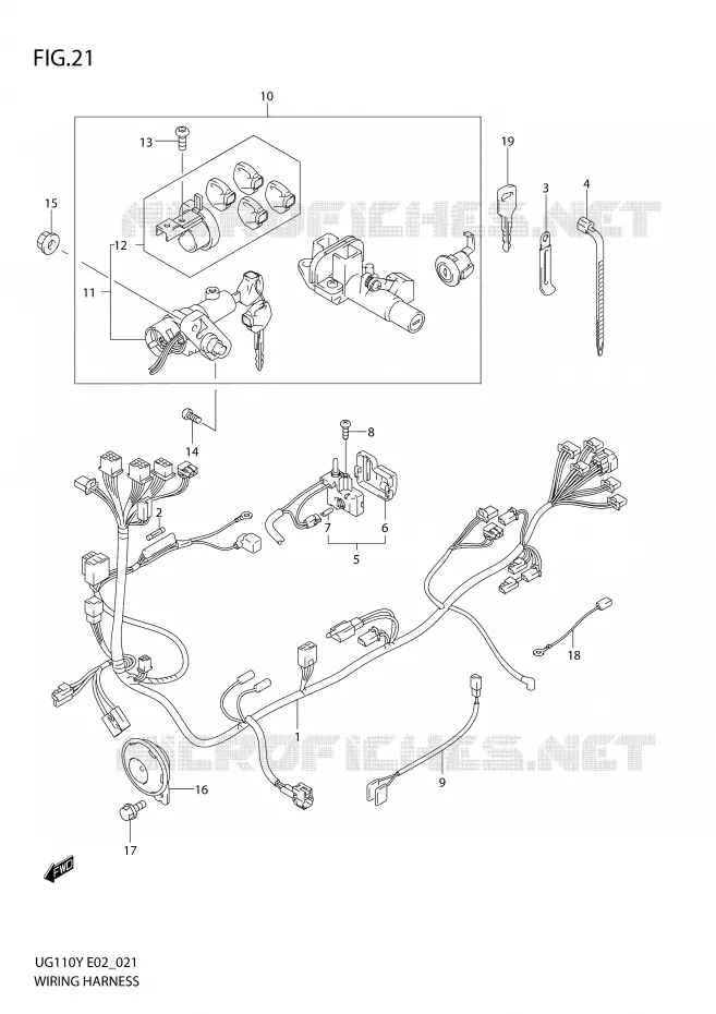 BEDRADING Suzuki SCOOTER 110 UG 2001  UG110K1(E2)