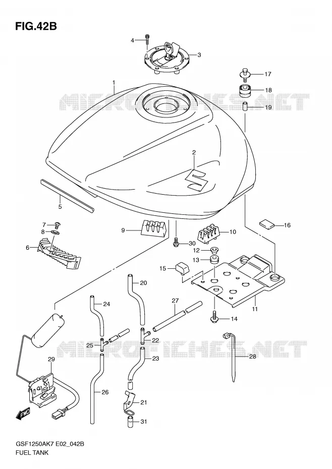 BENZINETANK (MODEL L0) Suzuki MOTO 1250 BANDIT-S 2008  GSF1250SAK8(E2)