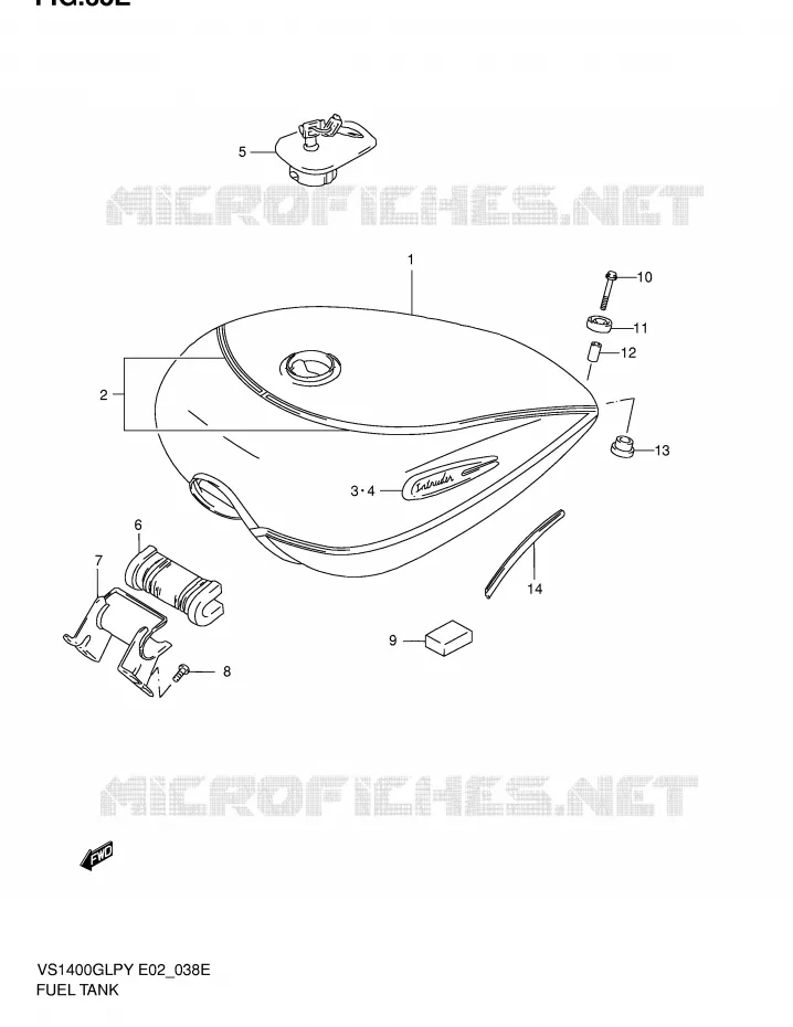BENZINETANK (MODELE K2) Suzuki MOTO 1400 INTRUDER 2000  VS1400GLPY(E2)