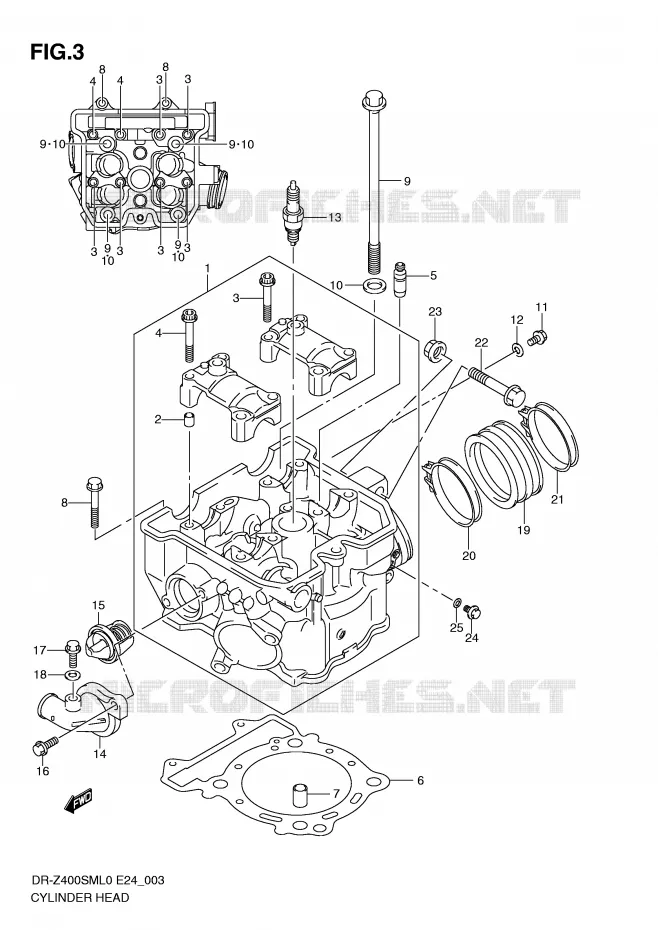 CILINDERKOP Suzuki MOTO 400 DR-Z 2010  DR-Z400SML0(E24)