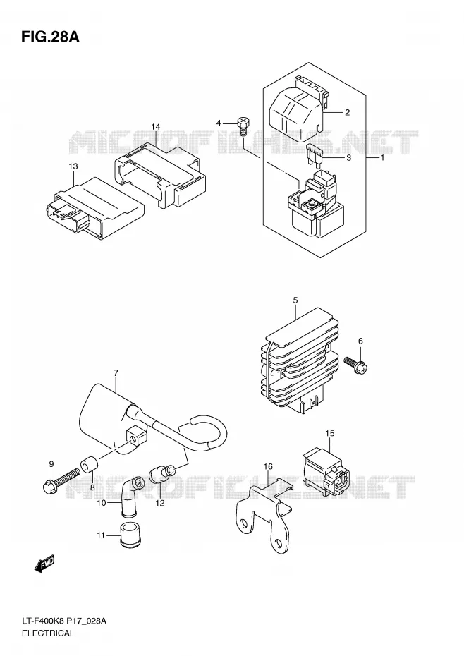 ELEKTRISCH (MODEL L0) Suzuki QUAD 400 KINGQUAD 2010  LT-F400L0(P17)