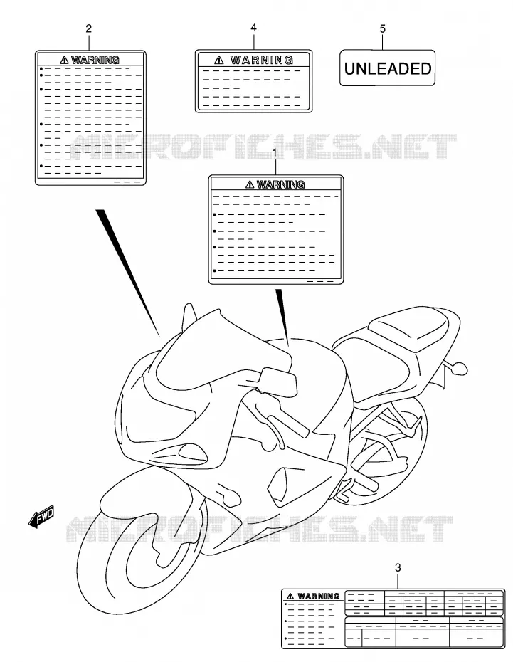 ETIKET (MODELE Y/K1) Suzuki MOTO 750 GSX-R 2002  GSX-R750K2(E2)