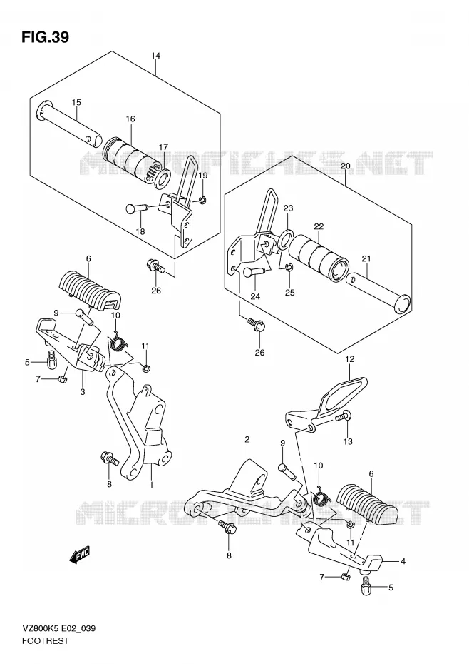 FOOTREST Suzuki MOTO 800 MARAUDER 2007  VZ800K7(E2)