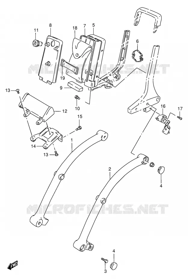 FRAME HANDGREEP (MODELE T/V/W/X/Y/K1) Suzuki MOTO 1400 INTRUDER 1998  VS1400GLPW(E2)