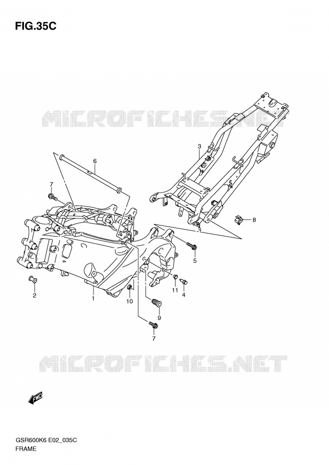 FRAME (MODEL L0) Suzuki MOTO 600 GSR 2010  GSR600UL0(E2)