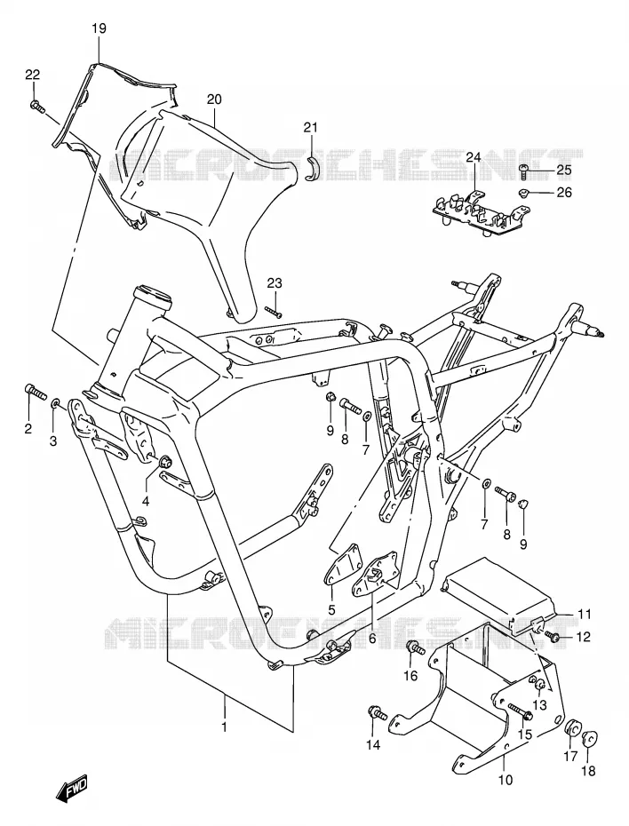 FRAME (MODELE T) Suzuki MOTO 1400 INTRUDER 1997  VS1400GLPV(E2)