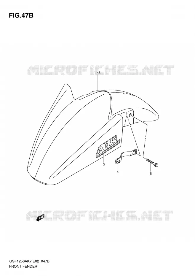 FRONT FENDER (MODEL L0) Suzuki MOTO 1250 BANDIT 2008  GSF1250AK8(E2)