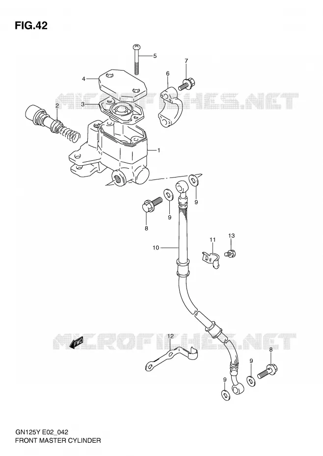 FRONT HOOFDREMCILINDER Suzuki MOTO 125 GN 2001  GN125K1(E4)
