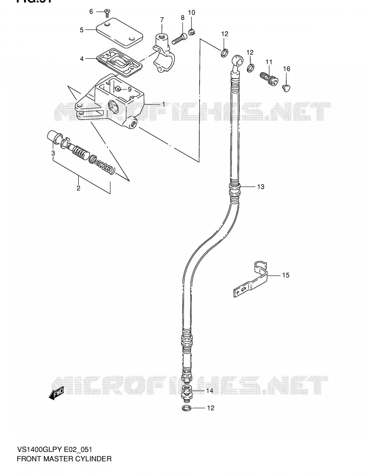 FRONT HOOFDREMCILINDER Suzuki MOTO 1400 INTRUDER 2000  VS1400GLPY(E2)