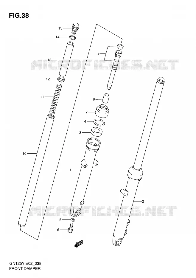FRONT SCHOKDEMPER Suzuki MOTO 125 GN 2001  GN125EK1(E2)