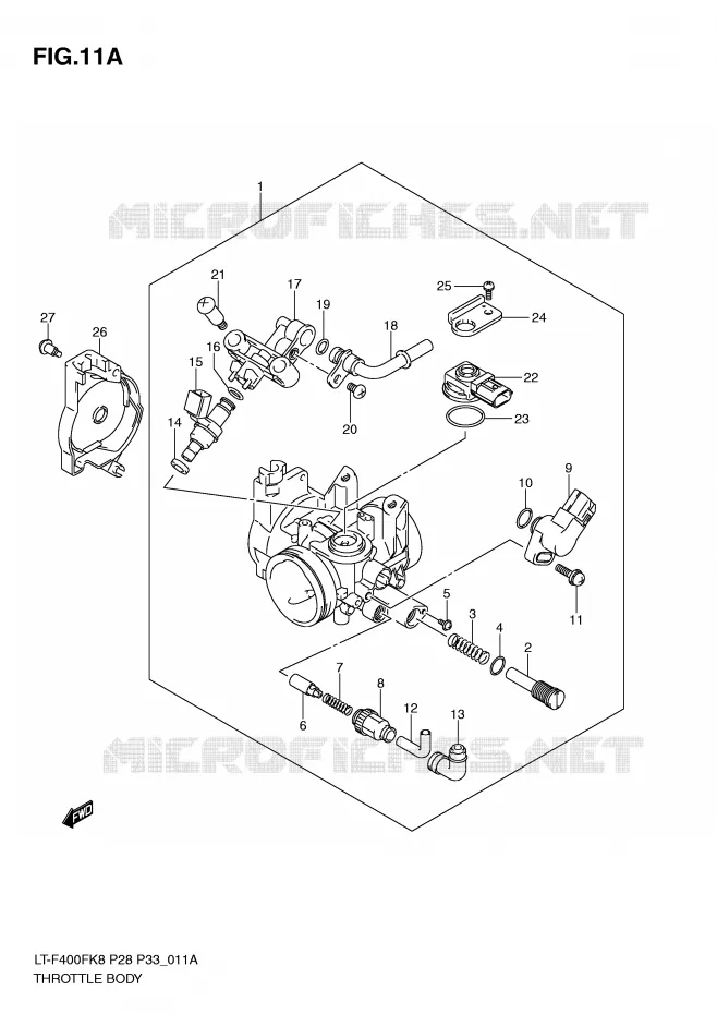 GASKLEPHUIS (LT-F400FL0) Suzuki QUAD 400 KINGQUAD 2009  LT-F400FK9(P28/P33)