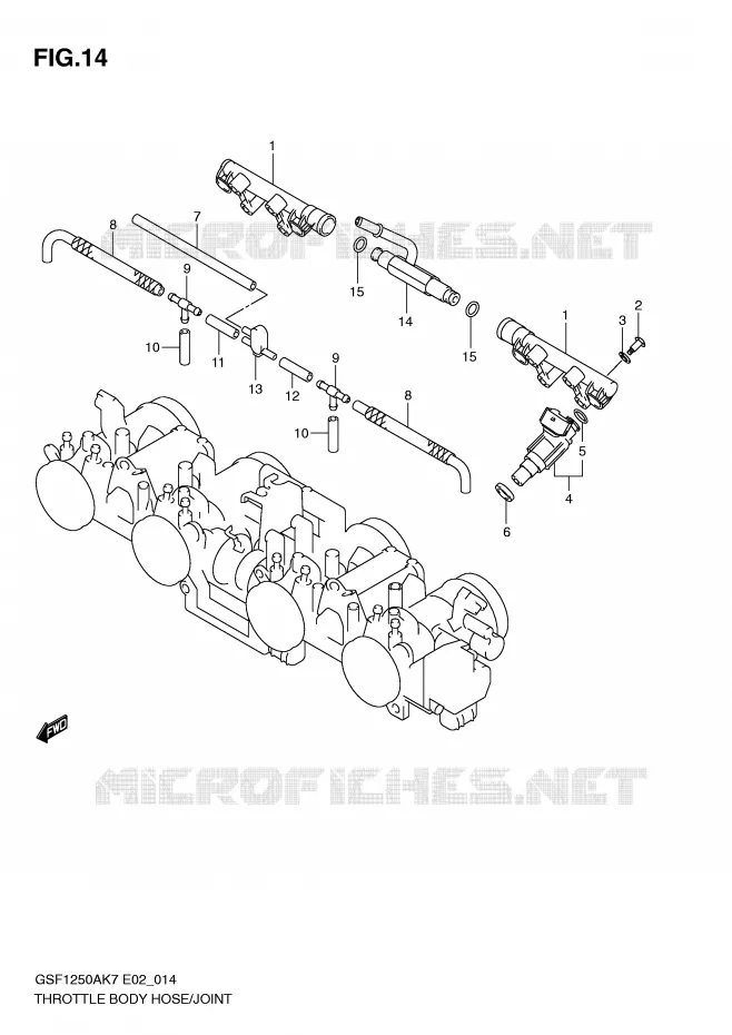GASKLEPHUIS SLANG / JOINT Suzuki MOTO 1250 BANDIT-S 2009  GSF1250SAZK9(E2)