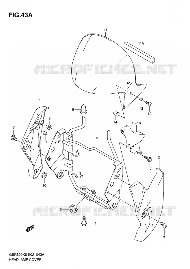 HEADLIGHT COVER (MODEL K8) Suzuki MOTO 600 GSR 2007  GSR600K7(E2)