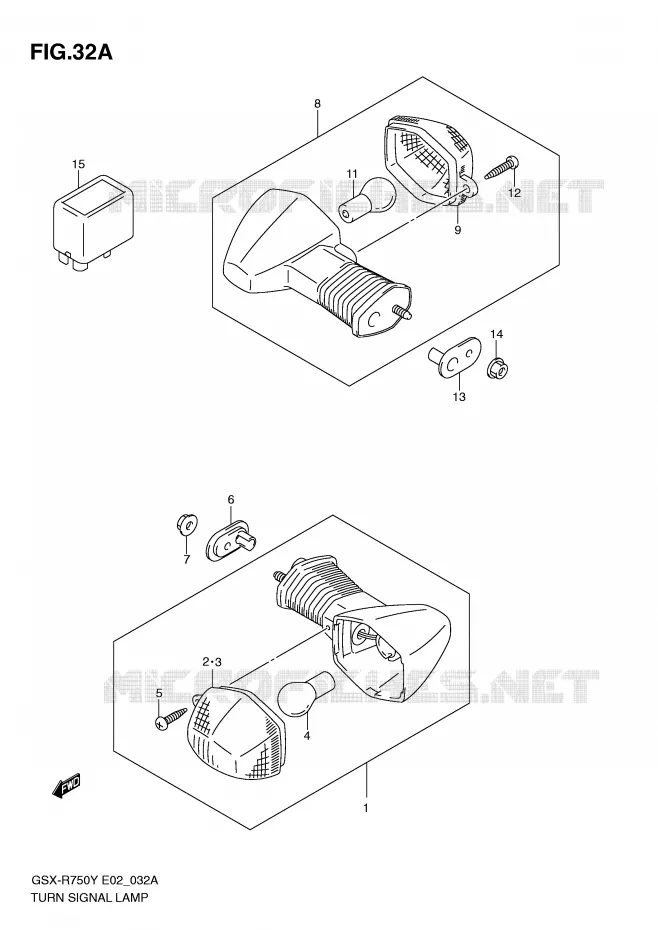 INDICATOREN (MODELE K2/K3) Suzuki MOTO 750 GSX-R 2000  GSX-R750U2Y(E2)