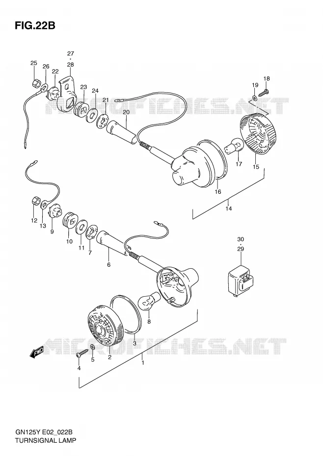 INDICATOREN (MODELE V/W/X/Y/K1 E1,E30) Suzuki MOTO 125 GN 2000  GN125Y(E4)