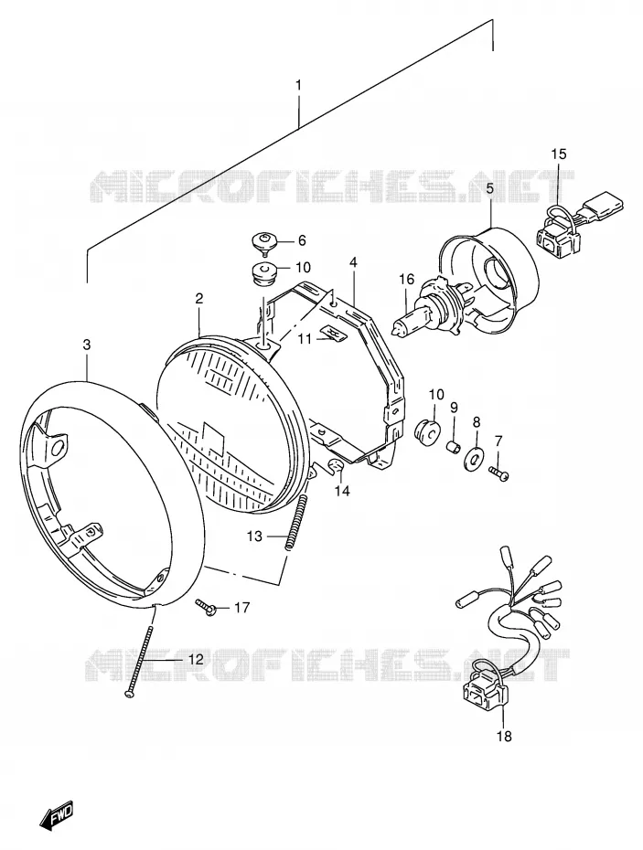 KOPLAMP (E24) Suzuki MOTO 1400 INTRUDER 2002  VS1400GLPK2(E2)