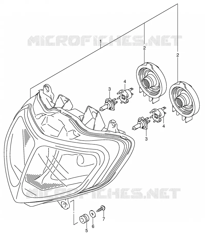 KOPLAMP (MODELE Y/K1 E24) Suzuki MOTO 750 GSX-R 2000  GSX-R750Y(E2)
