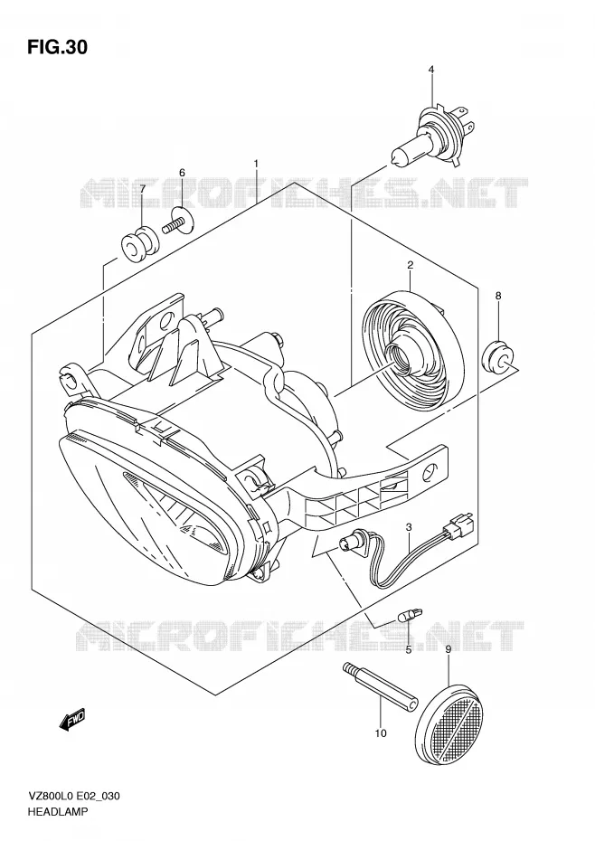 KOPLAMP Suzuki MOTO 800 MARAUDER 2010  VZ800UEL0(E2)