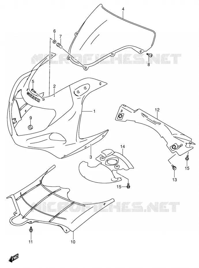 KUIP - ETIKETTEN (MODELE K2) Suzuki MOTO 750 GSX-R 2003  GSX-R750U2K3(E2)