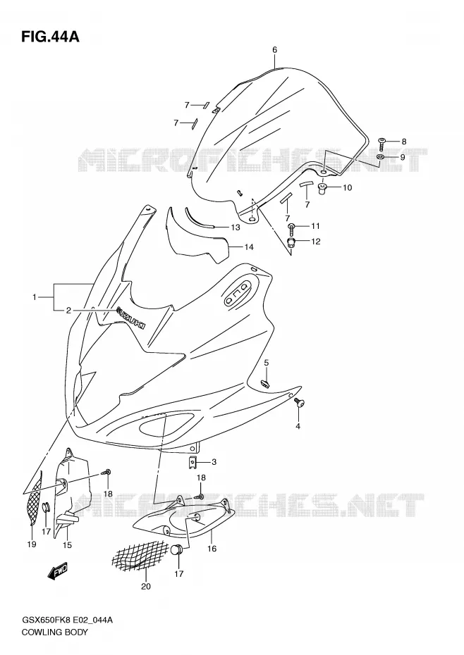 KUIP (MODEL L0) Suzuki MOTO 650 GSX-F 2010  GSX650FUL0(E2)