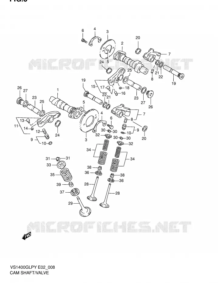 NOKKENAS - VALVES Suzuki MOTO 1400 INTRUDER 2002  VS1400GLPK2(E2)