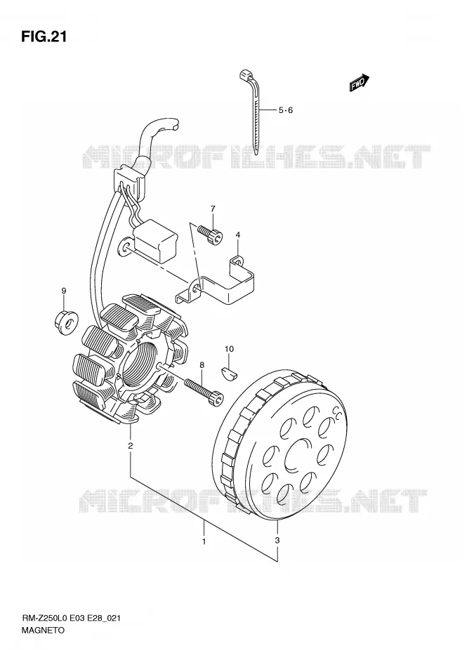 ONTSTEKING Suzuki MOTO 250 RM-Z 2010  RM-Z250L0(E3/E28)