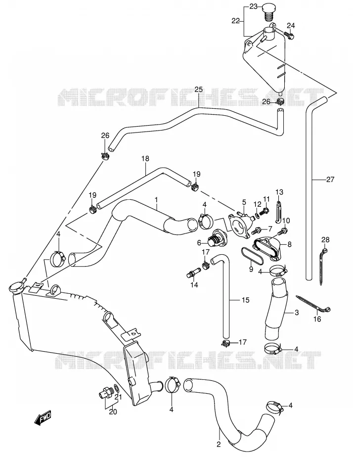 RADIATOR SLANG Suzuki MOTO 750 GSX-R 2003  GSX-R750U2K3(E2)
