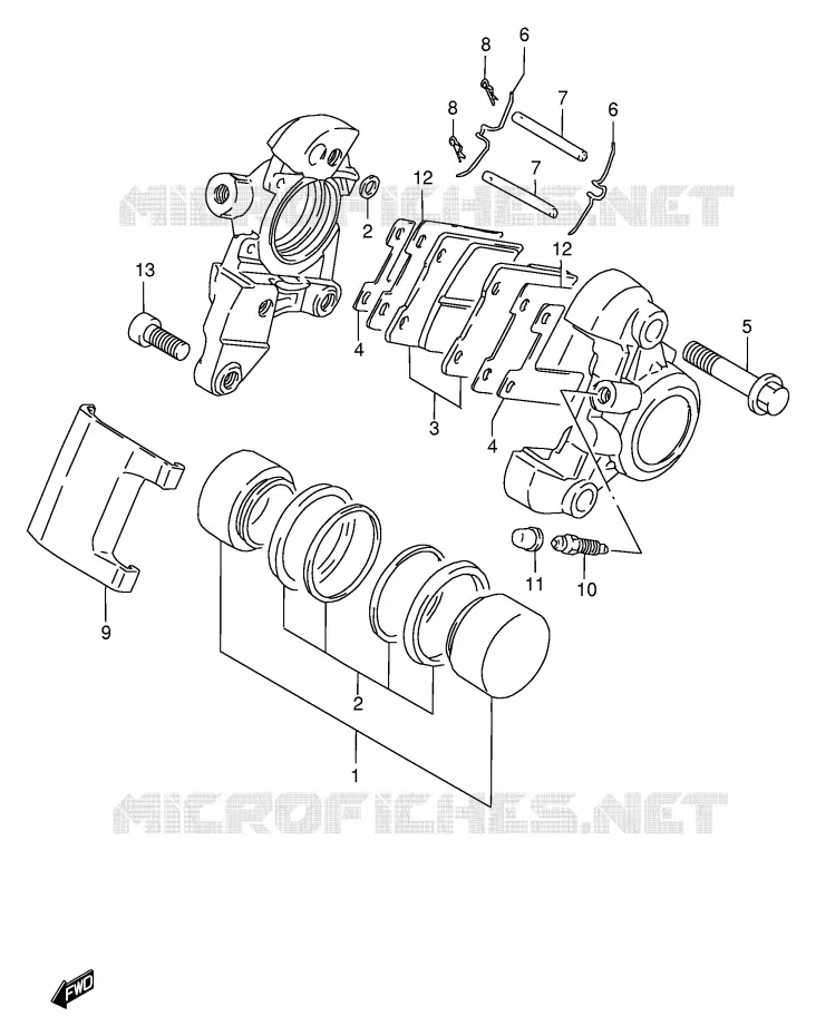 REAR CALIPER Suzuki MOTO 1400 INTRUDER 2003  VS1400GLPK3(E2)