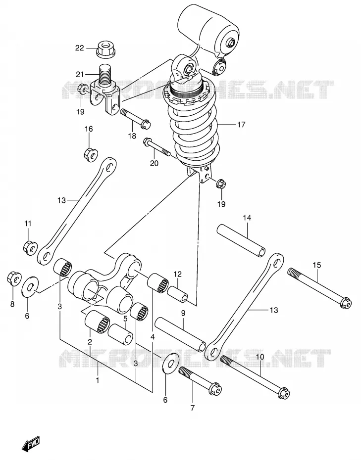SCHOKBREKER AANEENSCHAKELING Suzuki MOTO 750 GSX-R 2002  GSX-R750U1K2(E2)