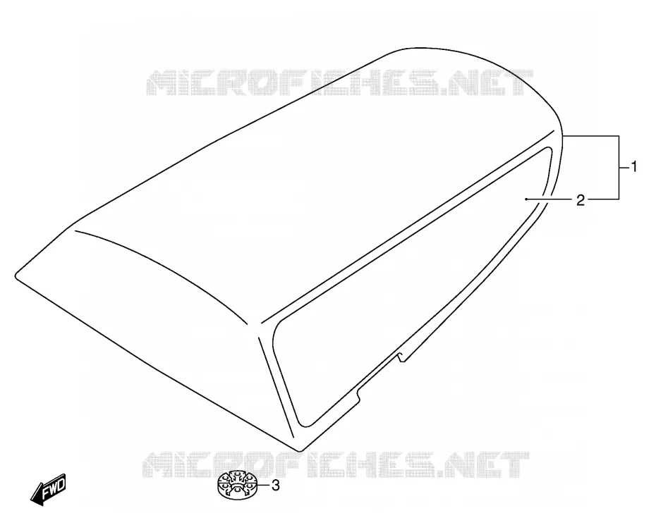 SEAT COWL (MODELE K2) Suzuki MOTO 750 GSX-R 2000  GSX-R750Y(E2)