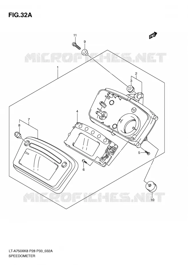 SNELHEIDSMETER (MODEL L0) Suzuki QUAD 750 KINGQUAD 2009  LT-A750XZK9(P28/P33)
