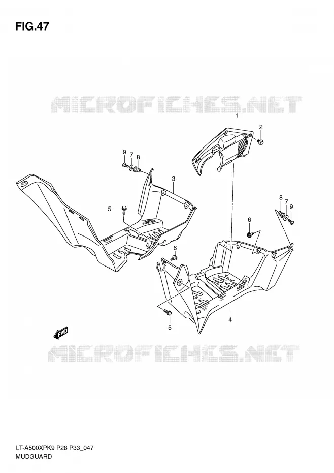 SPATBORD Suzuki QUAD 500 VINSON 2009  LT-A500XPK9(P28/P33)
