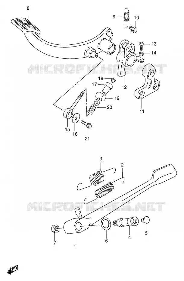 STAND - ACHTER REMPEDAAL Suzuki MOTO 1400 INTRUDER 2002  VS1400GLPK2(E2)