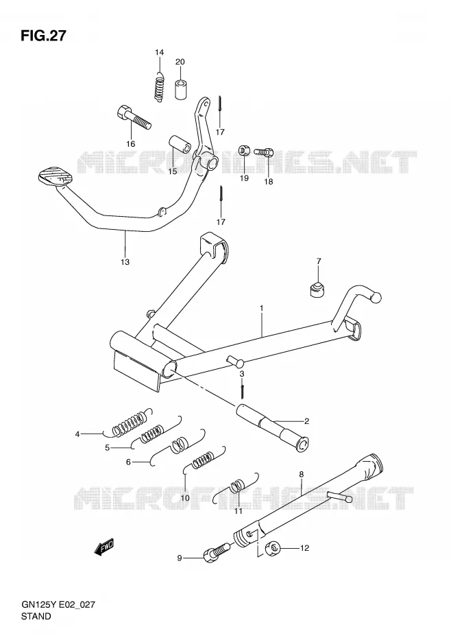 STAND (MODELE V/W/X) Suzuki MOTO 125 GN 2001  GN125K1(E4)