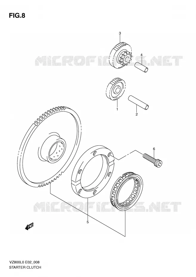 STARTMOTOR CLUTCH Suzuki MOTO 800 MARAUDER 2010  VZ800L0(E2)
