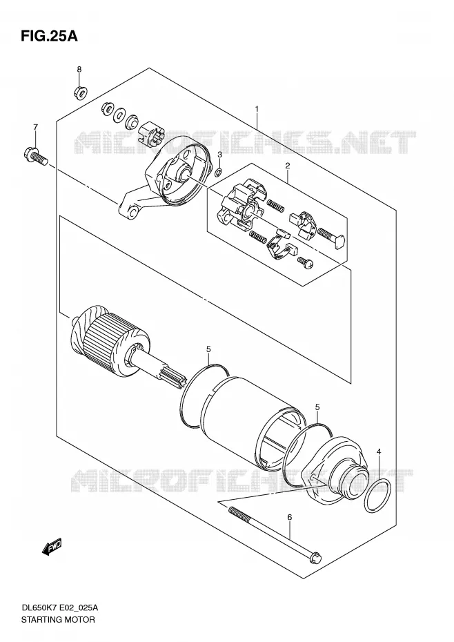 STARTMOTOR (MODEL K9 P37,MODEL L0) Suzuki MOTO 650 V-STROM 2008  DL650K8(E2)