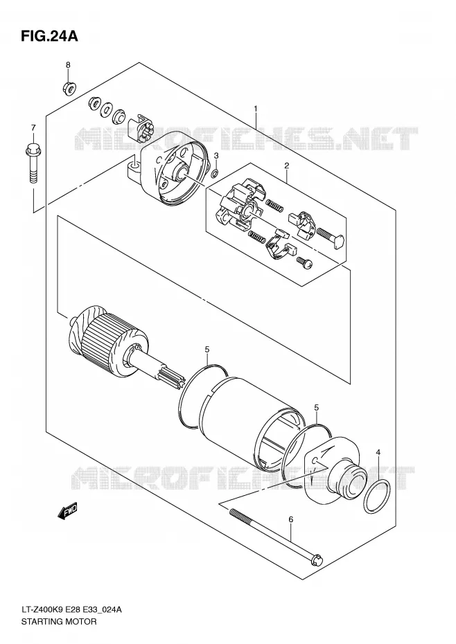 STARTMOTOR (MODEL L0) Suzuki QUAD 400 QUADSPORT 2010  LT-Z400ZL0(E28/E33)