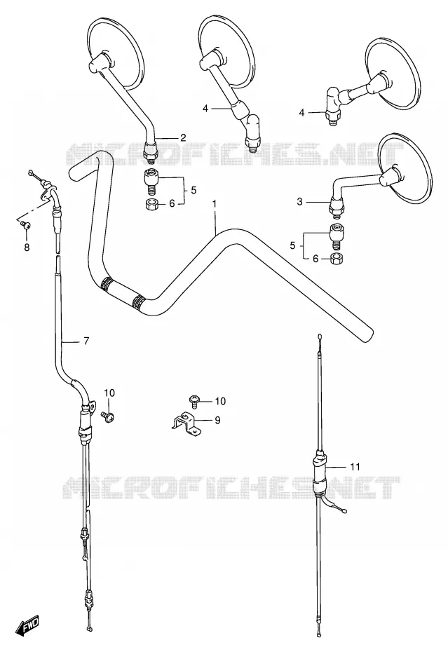 STUUR (MODELE T/V/W/X) Suzuki MOTO 1400 INTRUDER 2002  VS1400GLPK2(E2)