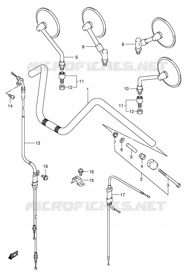 STUUR (MODELE Y/K1/K2/K3) Suzuki MOTO 1400 INTRUDER 2000  VS1400GLPY(E2)