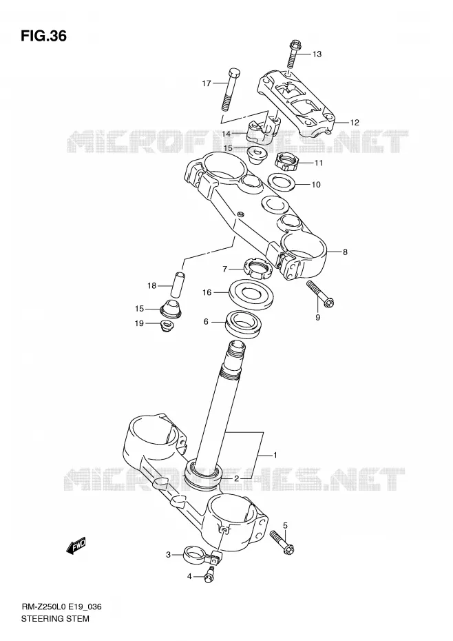 STUURKOLOM Suzuki MOTO 250 RM-Z 2010  RM-Z250L0(E19)