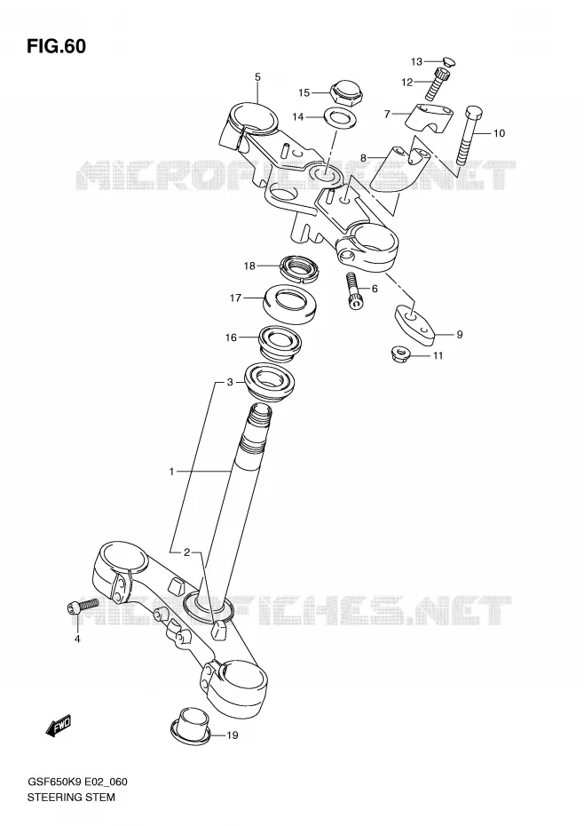 STUURKOLOM Suzuki MOTO 650 BANDIT 2010  GSF650SUAL0(E2)