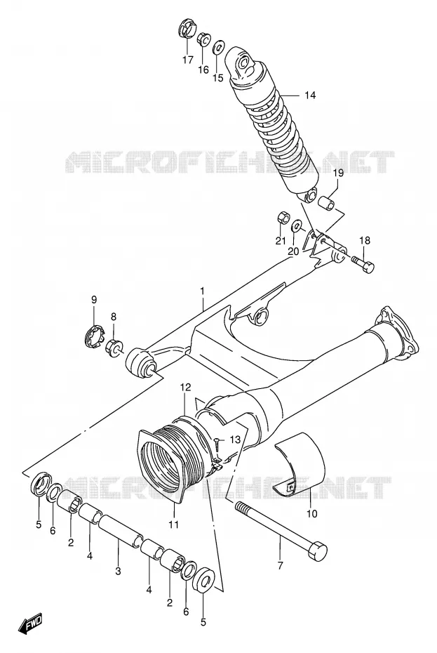 SWINGARM (MODELE K1/K2/K3) Suzuki MOTO 1400 INTRUDER 2000  VS1400GLPY(E2)