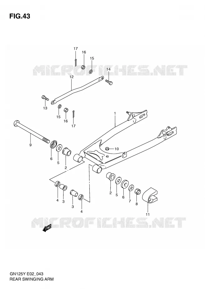 SWINGARM Suzuki MOTO 125 GN 2001  GN125EK1(E2)