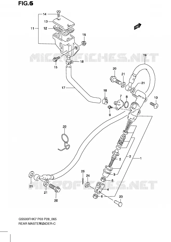 ACHTER HOOFDREMCILINDER Suzuki MOTO 500 GS-E 2007  GS500HK7(P3)