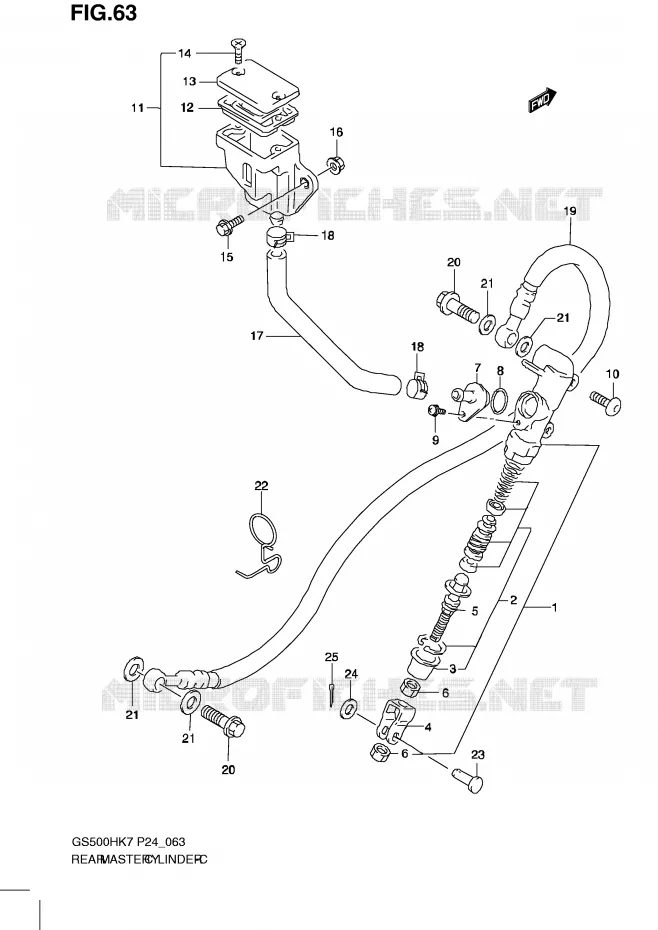 ACHTER HOOFDREMCILINDER Suzuki MOTO 500 GS-E 2008  GS500HK8(P24)