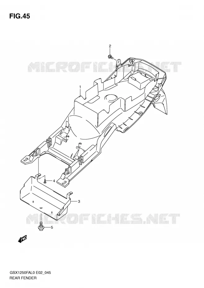 ACHTERSPATBORD Suzuki MOTO 1250 GSX-F 2010  GSX1250FAL0(E2)